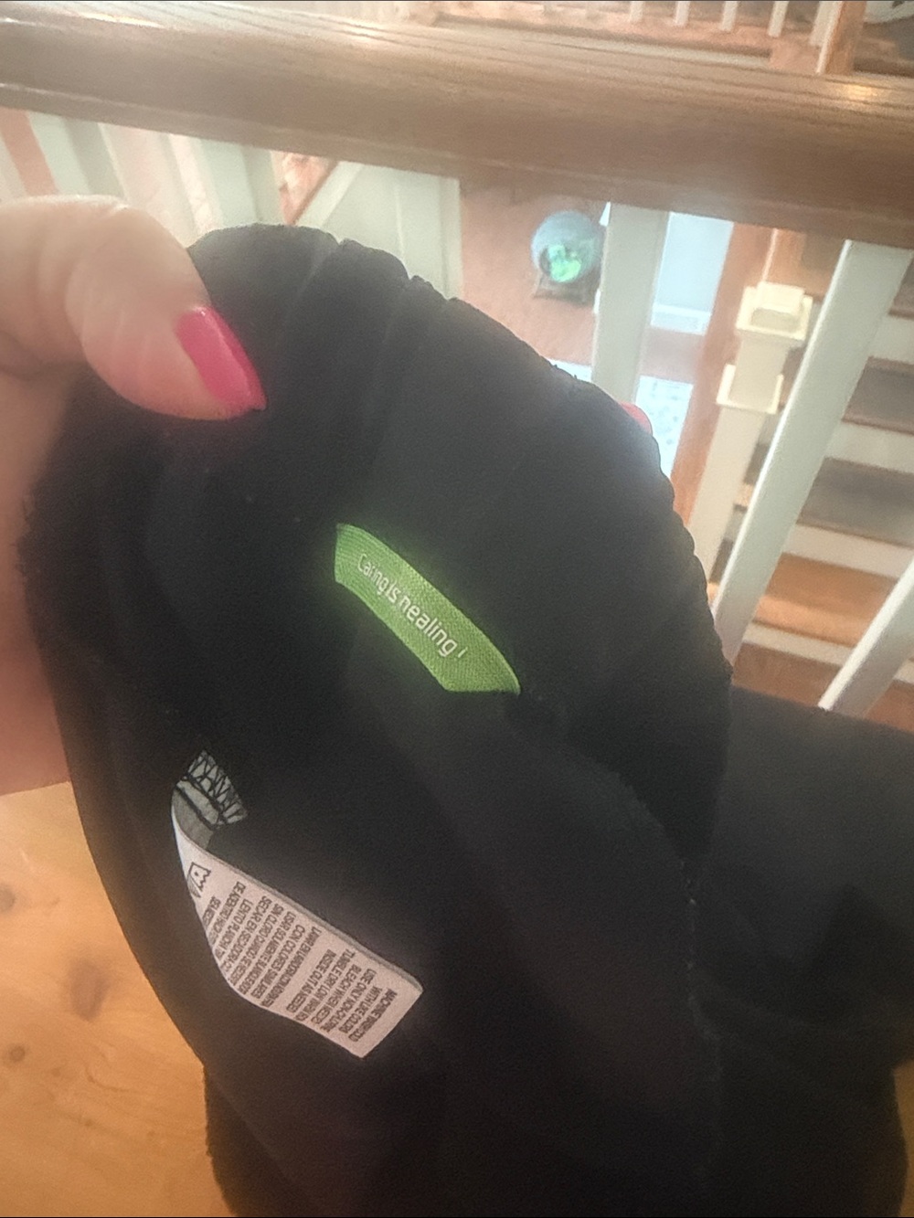 healing hands Black Women's athletic Pants with Drawstring - Picture 3 of 3